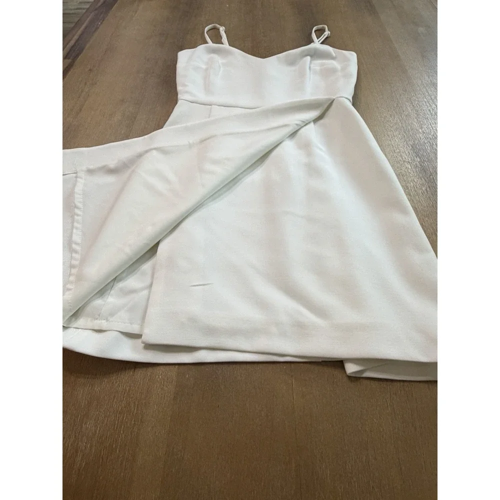 French Connection‎ Whisper White Faux Wrap Mini Dress Size 2 Spaghetti Strap